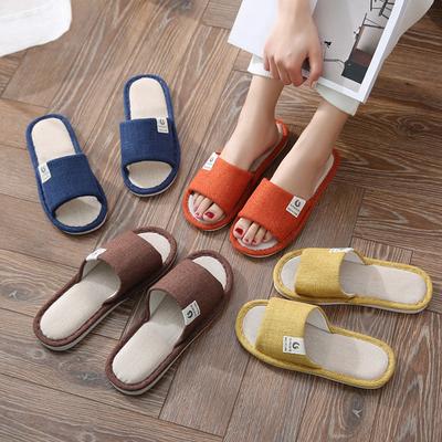 Home Slippers Linen Slippers Indoor Slippers Non-slip Couple Slippers