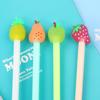 Creative Kawai Stationery Cute Little Fresh Fruit Pie Gel Pen Pear Fruit Head Marker Refill Office School Supplies Lovely Gift