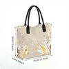  Elegant Canvas Tote Bag Artistic Printed Shoulder Bag for Women Casual Daily Use