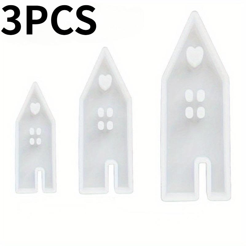 

3Pcs Heart House Silicone Molds,Light Heart Houses Concrete Moulds.Casting Molds.Aromatherapy gypsum house candle mold.