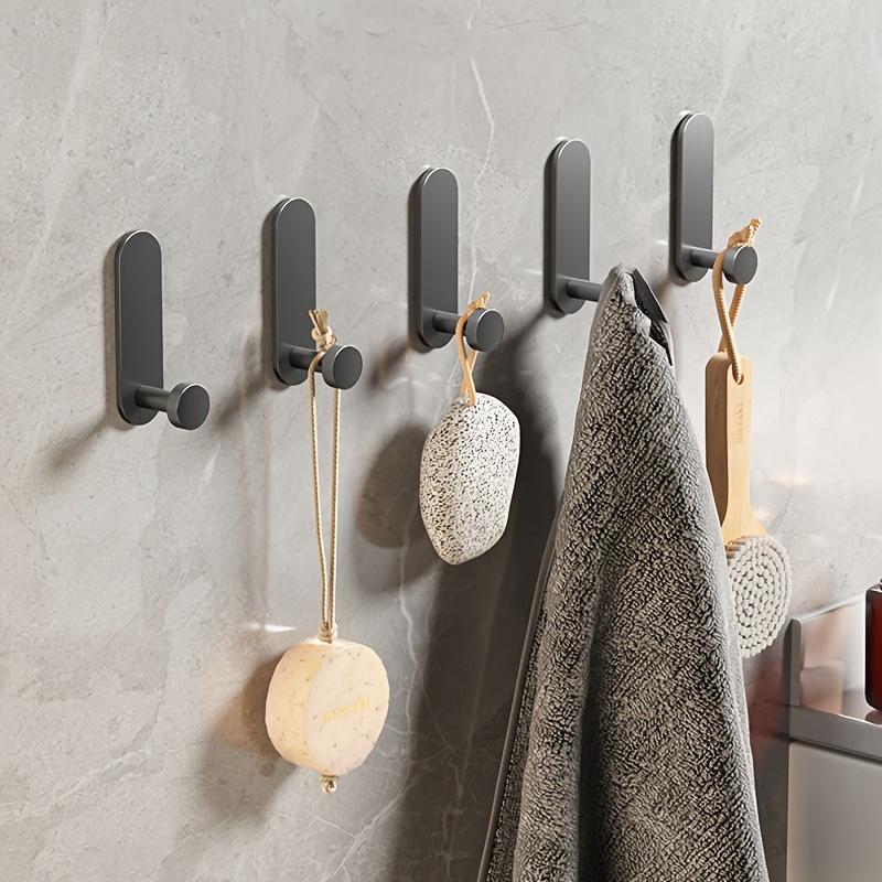 2Pcs/Set Robe Hook Towel Racks Wall Hanger Storage Organizer For Kitchen Bathroom Space Aluminum Free-Punching Shower Hook