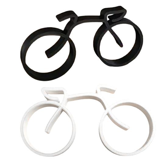 2Pcs 3D Printed Abstract Bike Figurine Minimalist Modern Bicycle Statue C