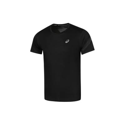 Logo Print Crew Neck Drop Shoulder Short Sleeve T-Shirt Men Tops Black 2011C836-001