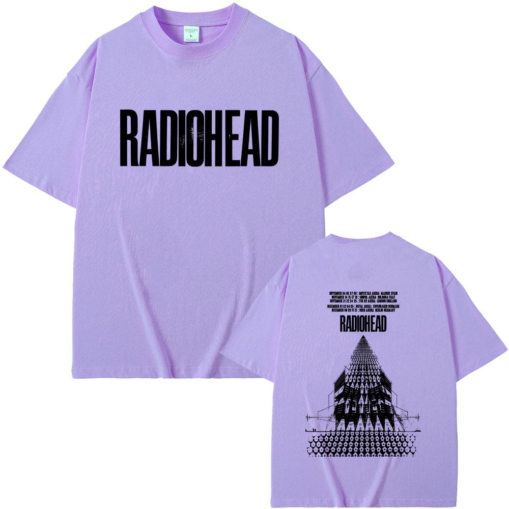 Radiohead Return To The Road European Tour Tshirt Men Hip Hop Rock Vintage T Shirt Mens Gothic Oversized Tshirts Streetwear