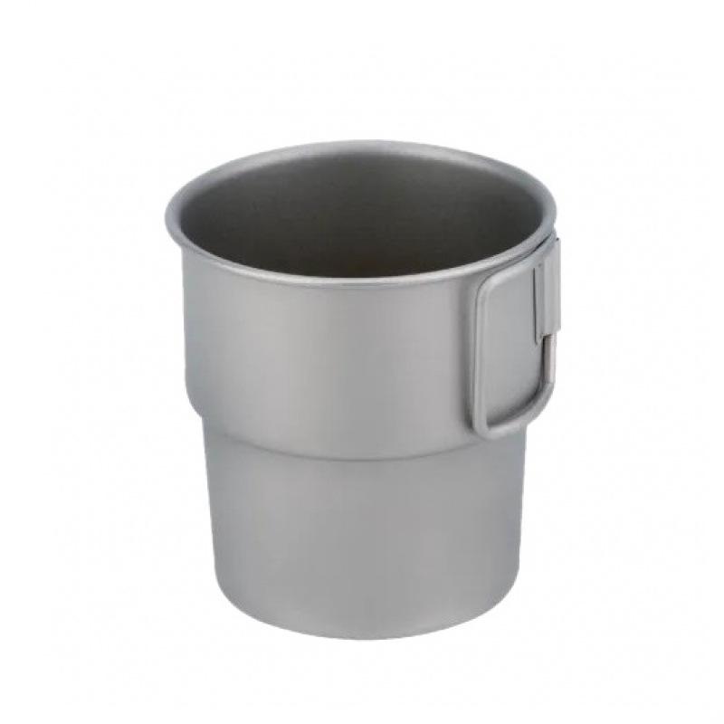 Portable Pure Titanium Travel Mug with Folding Handle - Outdoor Tea Infuser & Kettle Cup Set