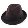 Autumn and Winter New Style Cuffed Small Top Hat Black Classic British Style Jazz Hat Women's Wool Felt Hat Felt Hat