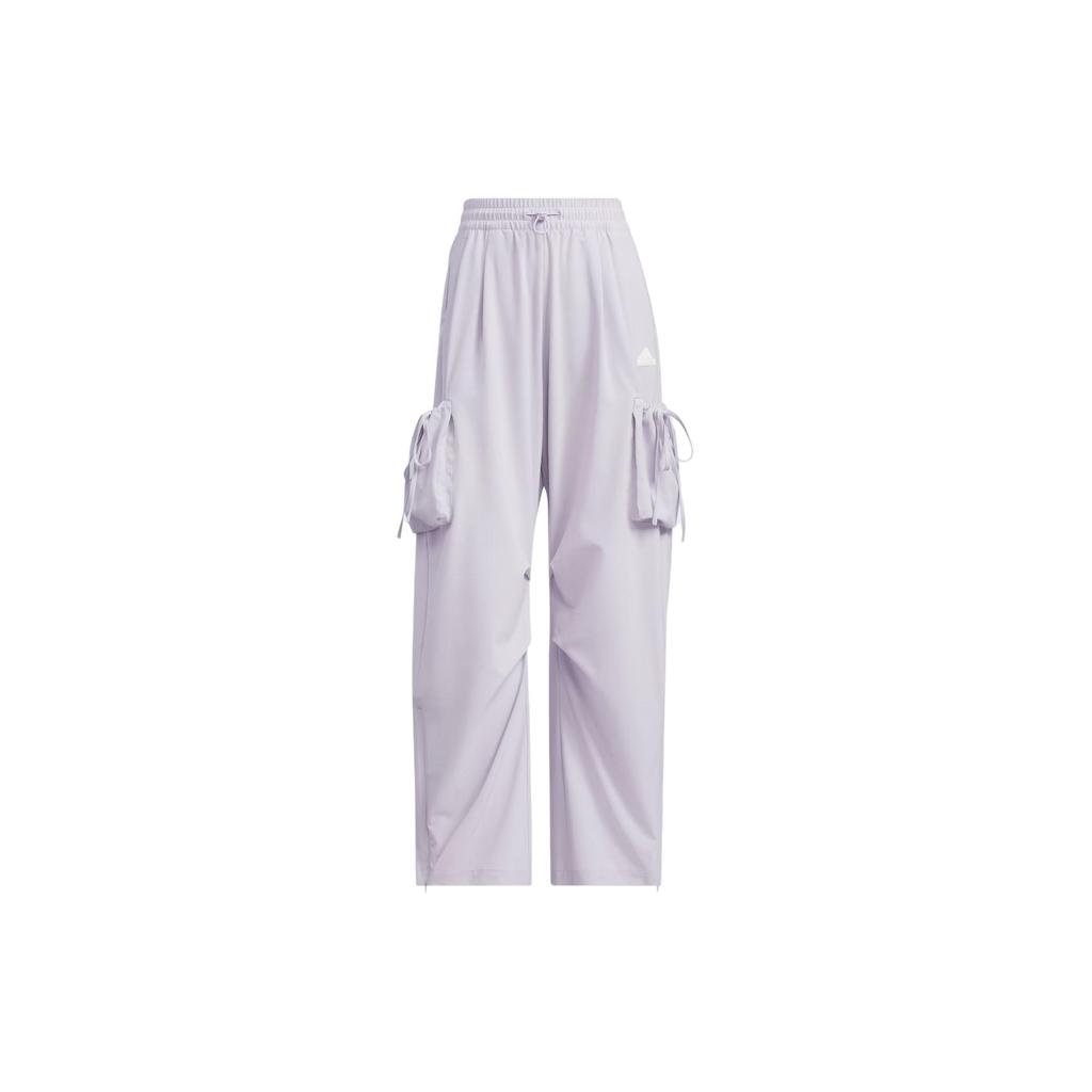 Adidas Dance Woven Tracksuit Bottoms Solid Color 3D Pocket Loose Straight Leg Woven Sports Pants Women Bottoms Silver JI9789