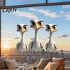 Stereoscopic Animal Wall Art Cute Ostrich Static Window Clings, 3D Break Through Decals, No Easy to Apply Graphics Glue PVC Stickers for Kids Bedroom