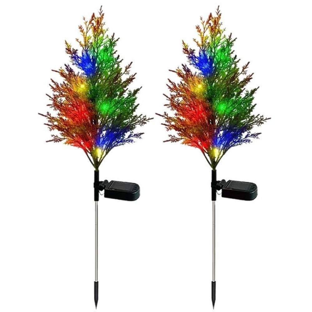 Colourful Solar Pine Tree Lights, Outdoor Solar Christmas Holiday Decoration Lawn Lights, Garden Access Landscape Lights