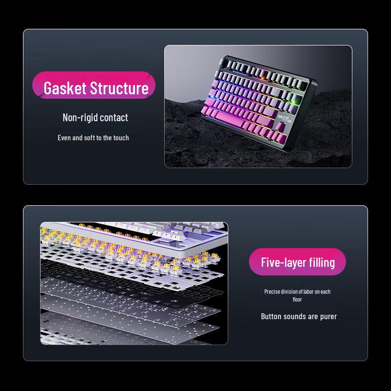 INPHIC K87 Tri-Mode Gasket Custom Mechanical Keyboard