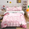 "Floral-Themed Inspirational Bible Verses Gift Set"  kid's and adults' bedroom decor, Exquisite three-piece bedding set gift