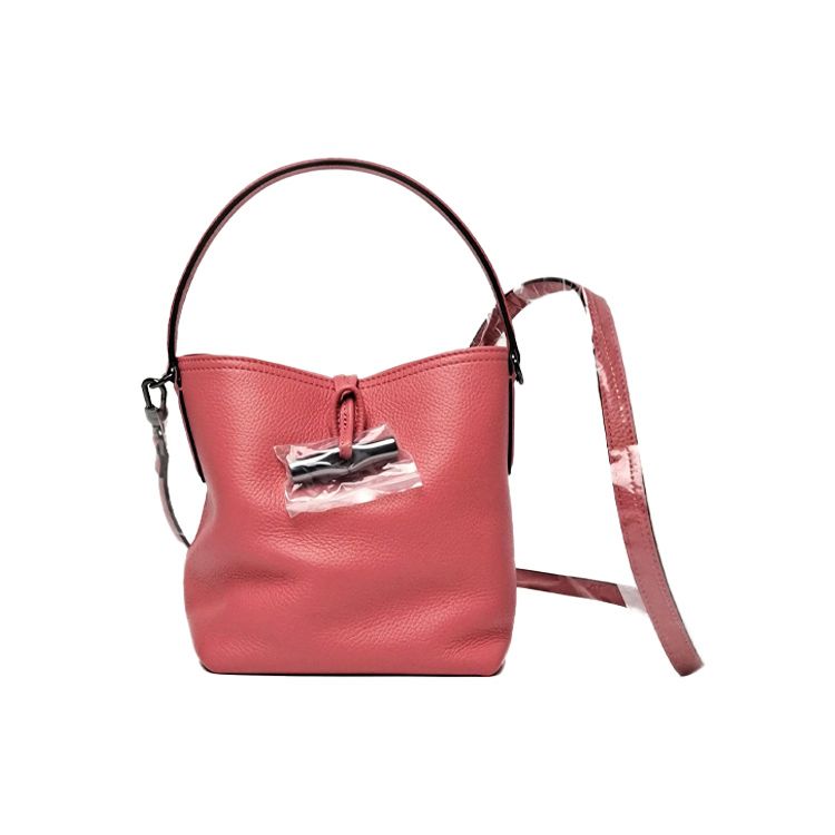 

Longchamp Le Roseau Essential Solid Color Bamboo Lock Leather Bucket Bag Mini Women bags Pomegranate-Red 10159968P76 Basic Set (Bag+Dust Bag)