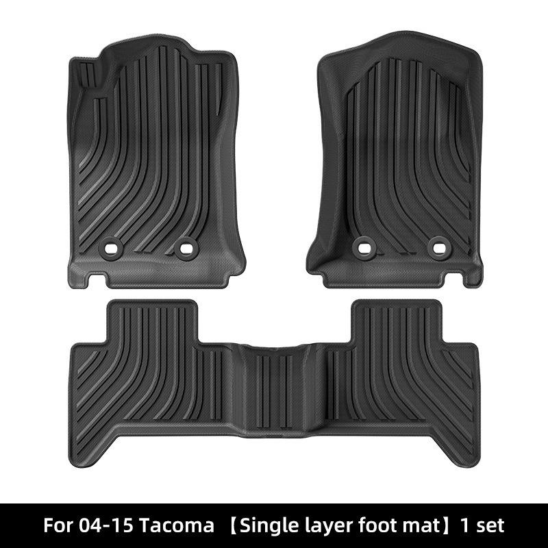 Stain-Resistant TPE Floor & Rear Bed Mats for 2004-2024 Toyota Tacoma