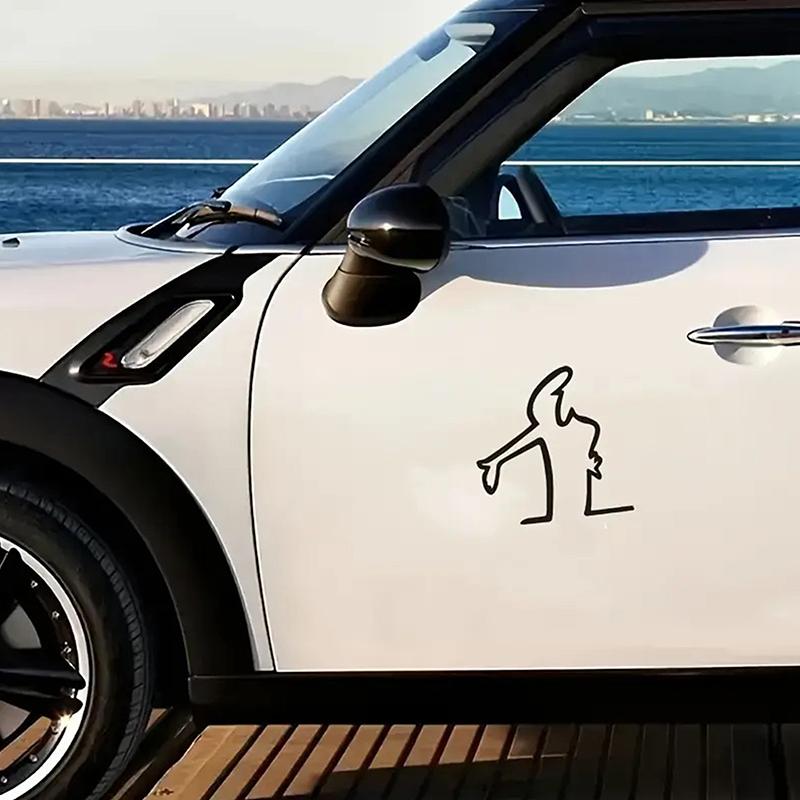 Creative Action Pose Design Vinyl Stickers Waterproof Pvc Cars Motorcycles Decorations Reflective Strong Adhesive Decals