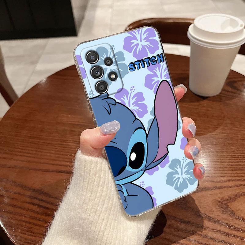 Clear Case For Samsung Galaxy A57 A37 A56 5G A36 Case A55 A54 A35 A26 A07 A17 A16 A06 A34 A15 Soft Shockproof Cover Ohana Stitch