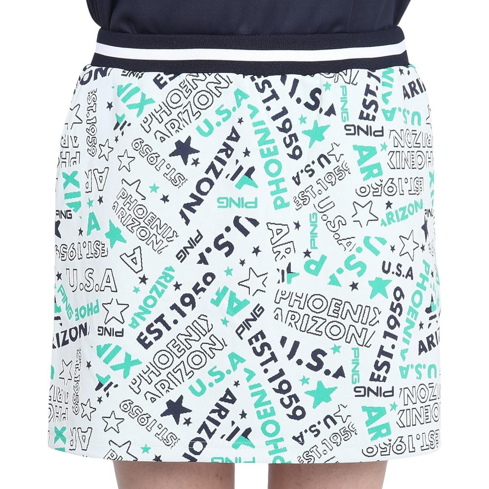 Ping Apparel Women's Collage Print Skirt with All-Way Stretch, Golf, Size 622-5134204 030, White, Medium