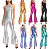 Women's Stage & Club Costume S-3XL: Vintage Disco Jumpsuit with Fringe Tassel & One Shoulder Sleeveless Design