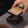 Chinese Style Purple Sandalwood Square Incense Burner Plate, Creative Home Living Room Supplies, Small Aromatherapy Furnace, 1Pc