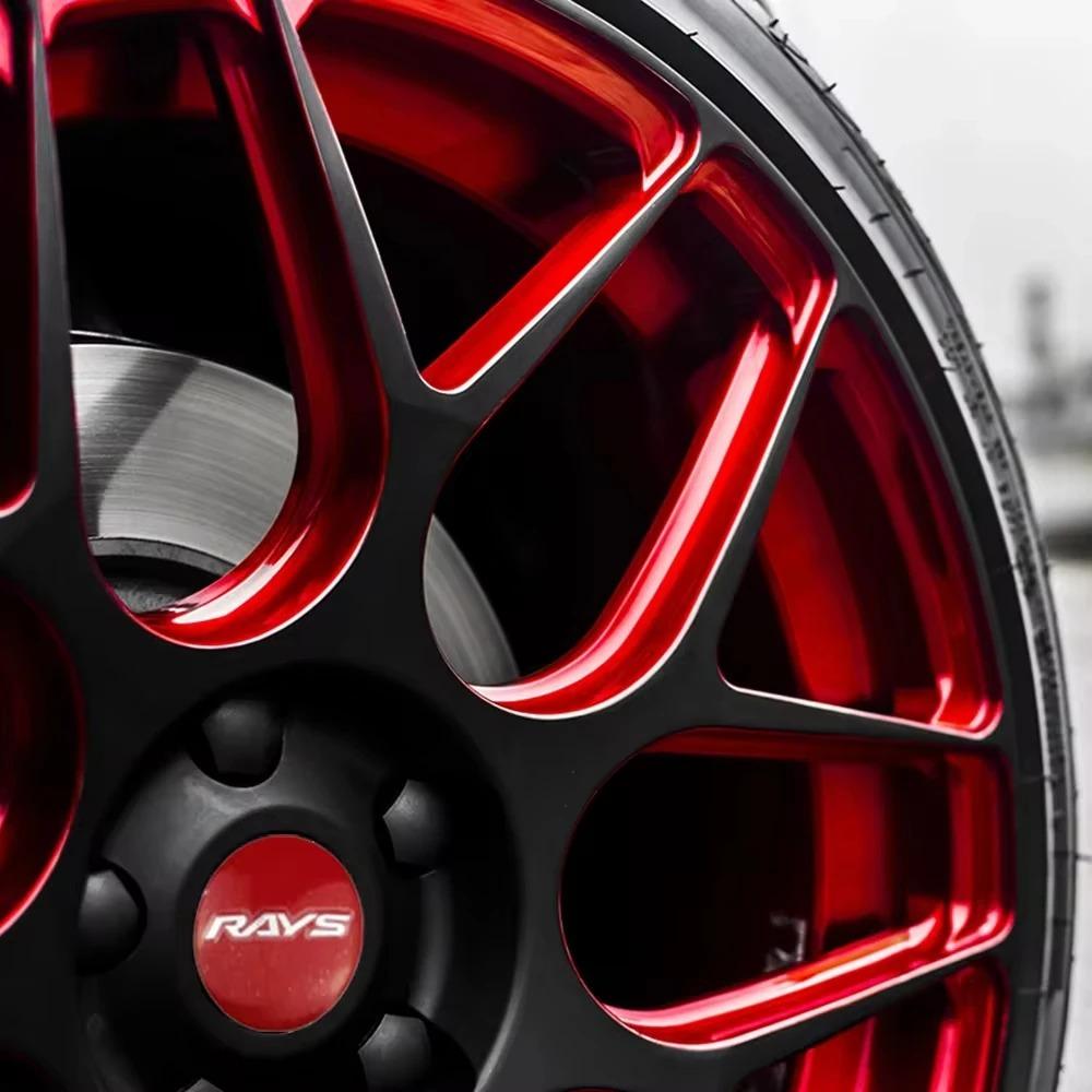 High Quality 4PCS 56mm 60mm RAYS Emblem Universal Car Wheel Center Caps Sticker Dustproof Hub Covers Auto Exterior Accessories