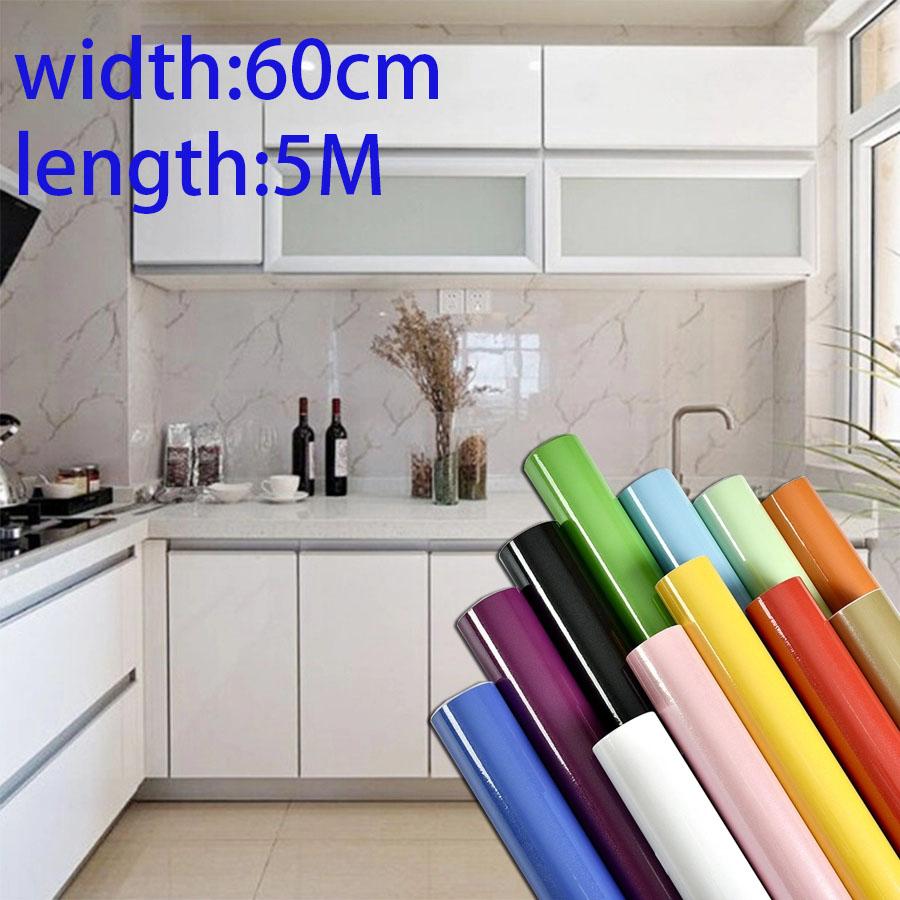 Thicken PVC Stoving Varnish DIY Self Adhesive WallPaper Furniture Renovation Stickers Kitchen Waterproof Decorative Film