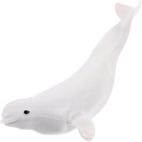 Toyvian Realistic Beluga Whale Figurine Miniature Plastic Beluga Whale Birthday Decorations Lifelike Animal Model Educational Toy 13.8X5.2X5CM белый