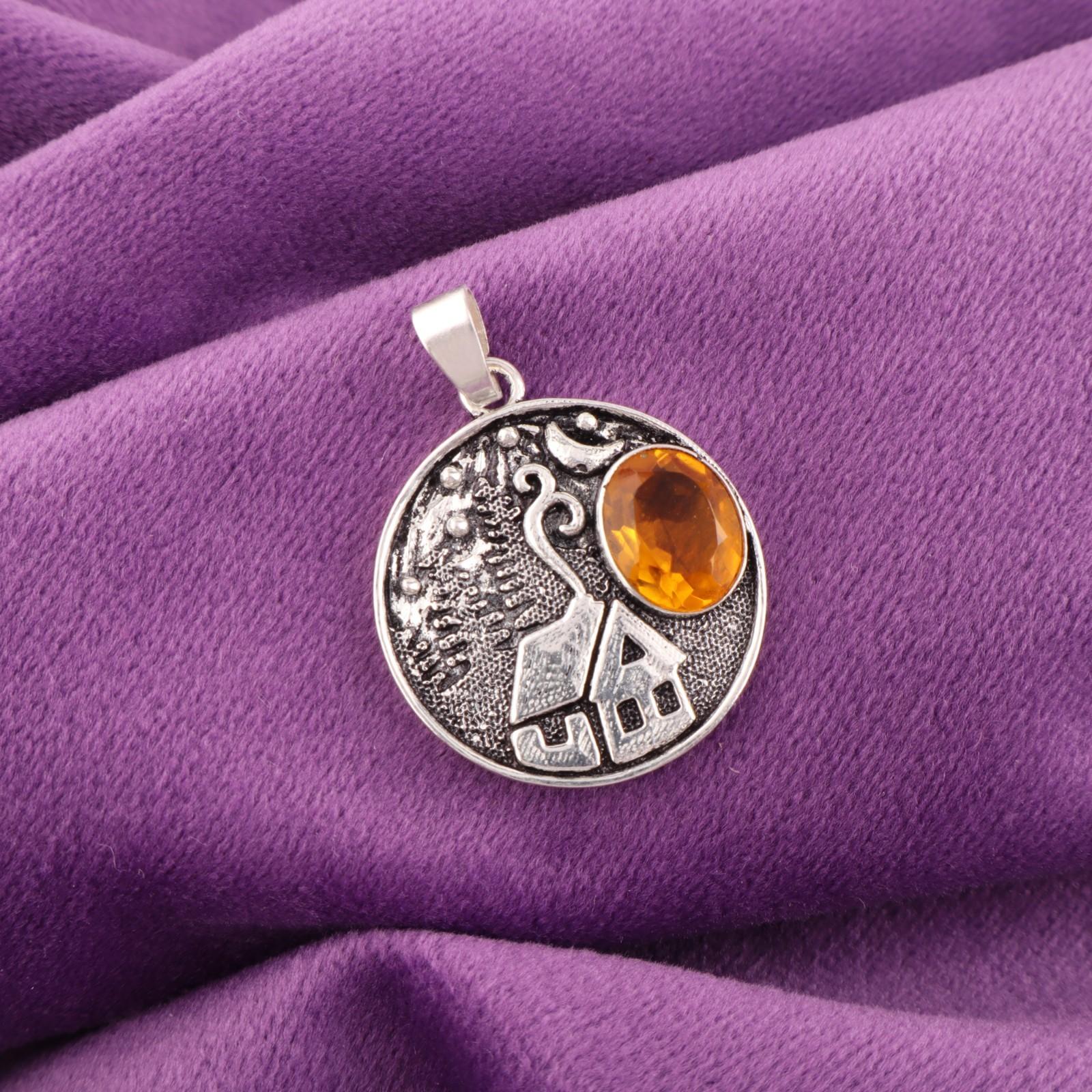 

Citrine Gemstone 925 Sterling Silver Jewelry Handmade Pendant 1.29 For Women CP-39-3