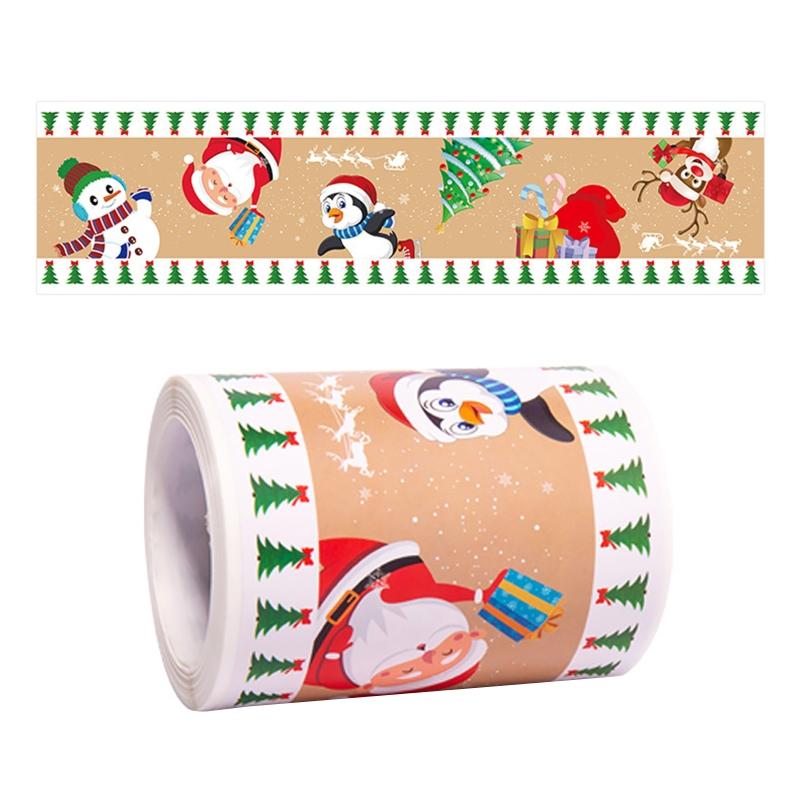 

1 рулон Веселых рождественских наклеек Happy Xmas Круглые самоклеящиеся наклейки Красочные наклейки для настенной доски - Бюллетень