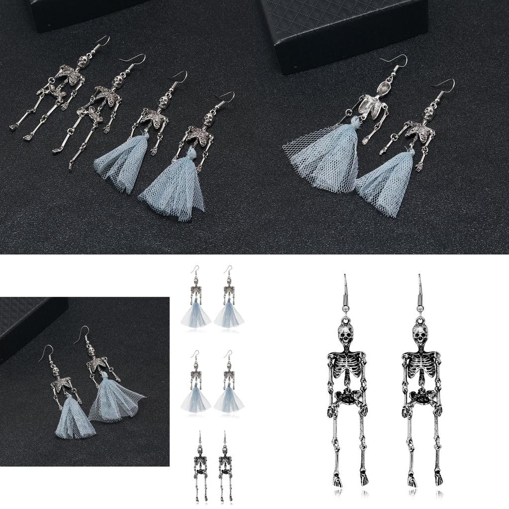 Summer 2023 Punk Skull Earrings With Electroplated Alloy For Hip Hop And Street Fashion