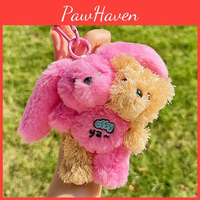 Head Fun Double City Plush Keychain Colorful Plush Material Cute Gift For Everyone