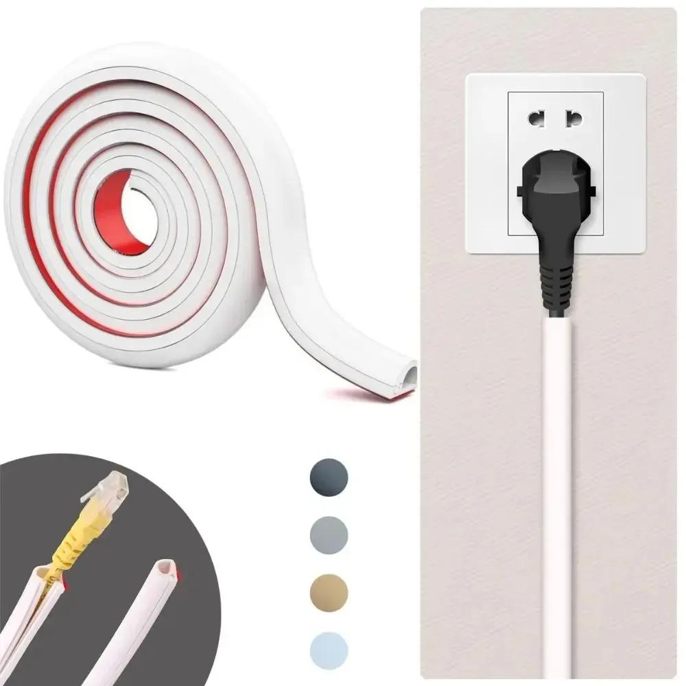 1M PVC Flexible Kabelkanal, Selbstklebende Wand-Kabelabdeckung, Verlängerungskabel-Verstecker, Drahtverstecker und Schutz-Management