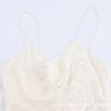 Summer new women's clothing temperament fashion laminated decorative beads suspender sleeveless swing collar short dress