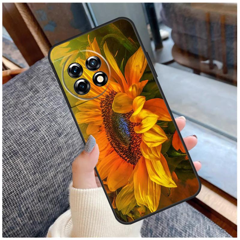 Beautiful Yellow Sunflower Case For OnePlus 13R 13T 12R 10R 10T 15 13 12 11 10 9 Pro Nord 5 CE 2 3 4 Lite N20 N30 Coque
