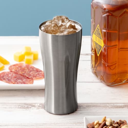 Atlas AST-420MT Stainless Steel Tumbler, 420ml, Lightweight, Matte Silver, Vacuum Insulated, Perfect for Drinks, Beer, and Highballs