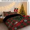 3pcs Checkered Christmas Coreless Duvet Set with Multiple Sizes for Bedrooms Dormitories Soft and Comfortable Machine Washable