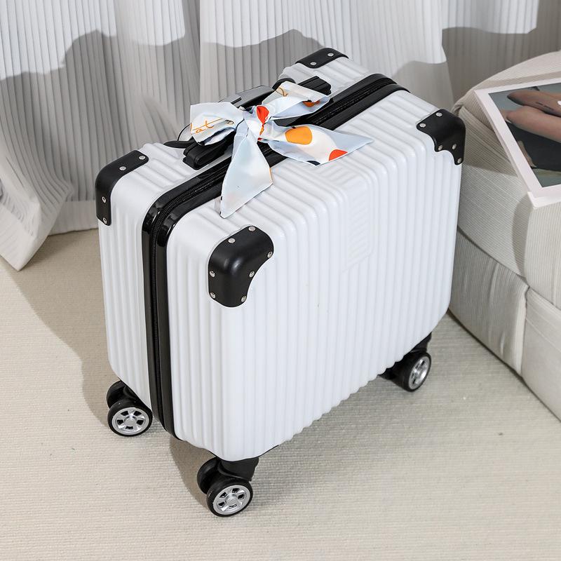 18-Inch Silent Spinner Carry-On Suitcase with Telescopic Handle and Password Lock