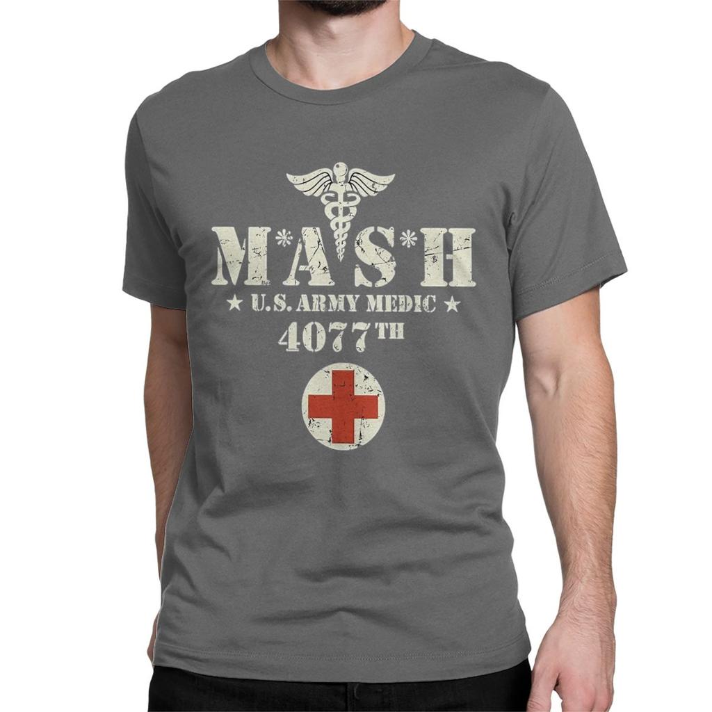 Novelty Mash 4077 Alan Alda War 4077th T-Shirt Men Women's Round Neck Cotton T Shirts M*A*S*H Short Sleeve Tees Gift  Clothes