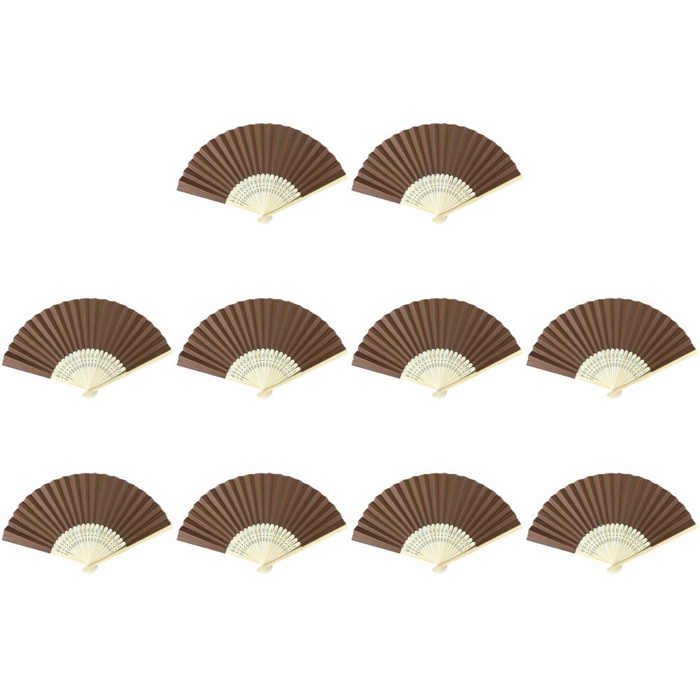 5/10 Stück Handfächer Einfarbig Bambus Papierfächer Tanzaufführung Holz Faltfächer Bekleidungszubehör Zum Handbemalen