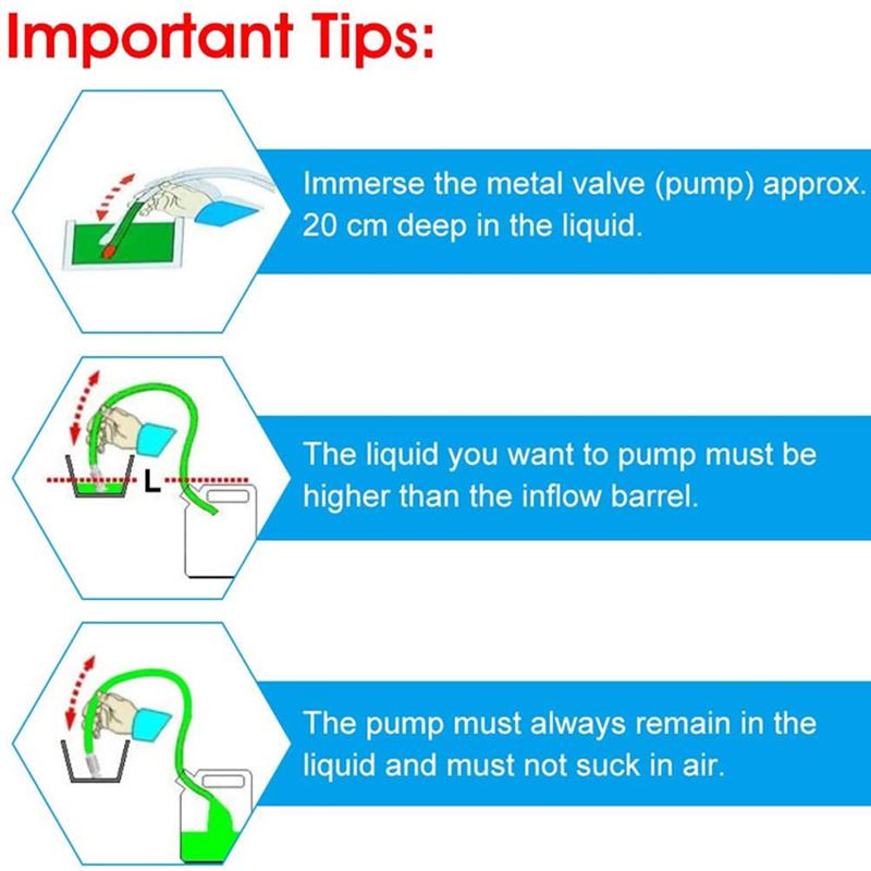Tubo Pompa Sifone a Sifone Agitatore Valvola da 1/2" Per Trasferimento Carburante Sicuro Multifunzione Pompa Auto-Adescante Tubo