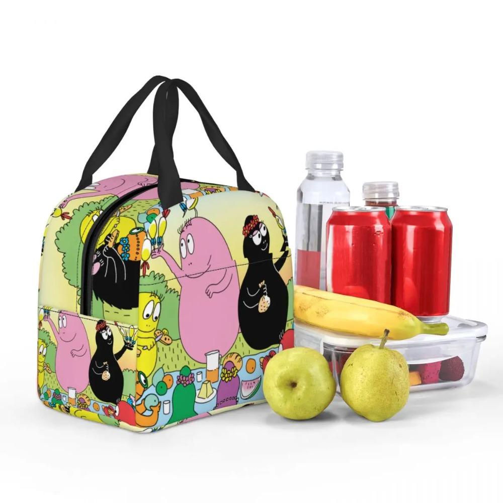 Custom Barbapapa Insulated Lunch Bag for Women Leakproof Cartoon Animated Film Cooler Thermal Bento Box Office Picnic Travel