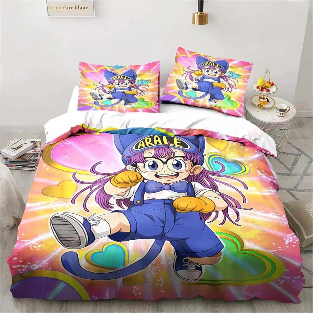 3D Kreslený DR S-Slump Arale Ložní Sada Prostěradlo King Twin Double Dětská Ložní Sada Mikrovlákno nebo Polyester Sady Povlaků na Přikrývky