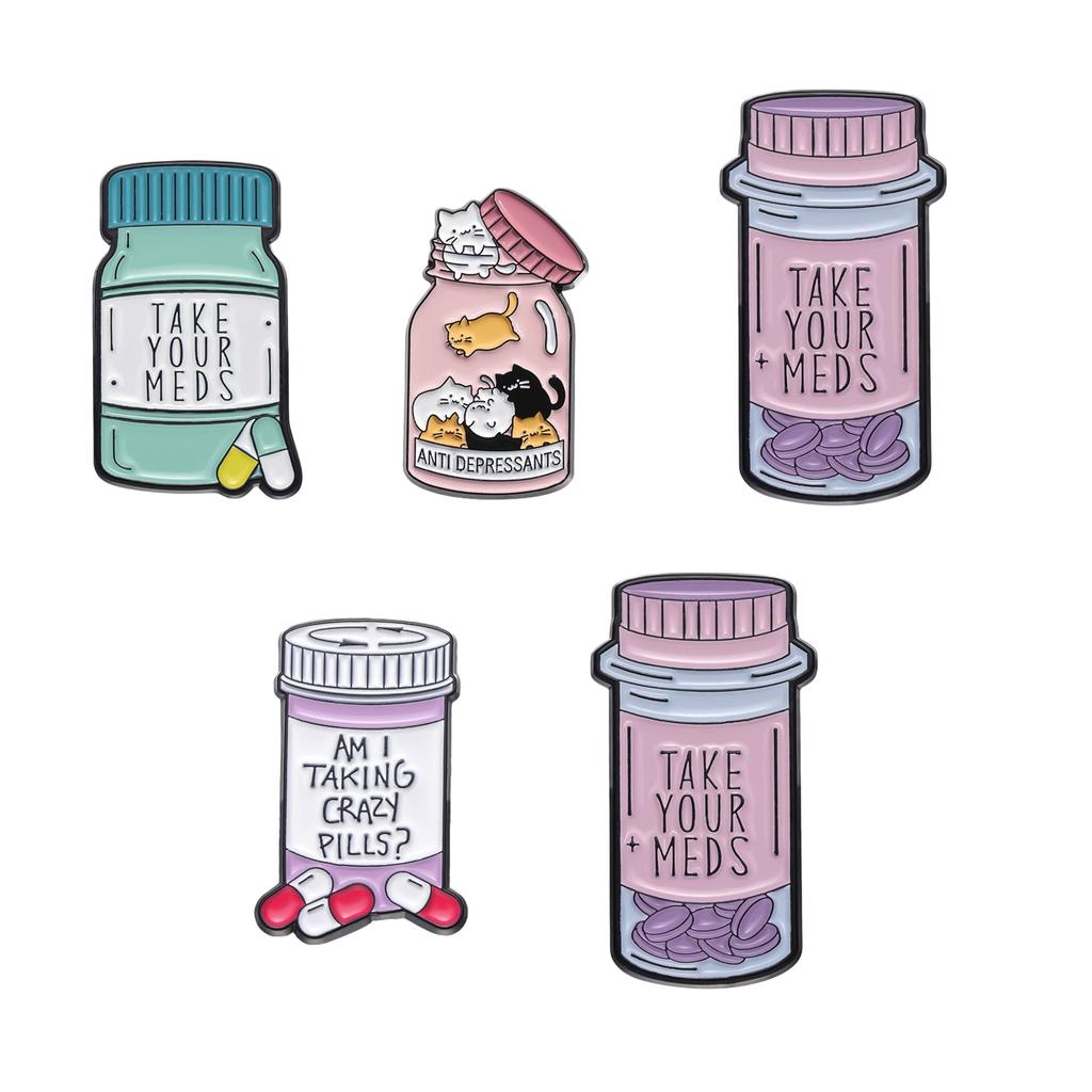 5 Stück Cartoon Anstecknadeln Inspirierende Broschennadeln Krankenschwester Arzt Abzeichen Brosche Anstecknadel für Arzt Krankenschwester Kleidung Tasche