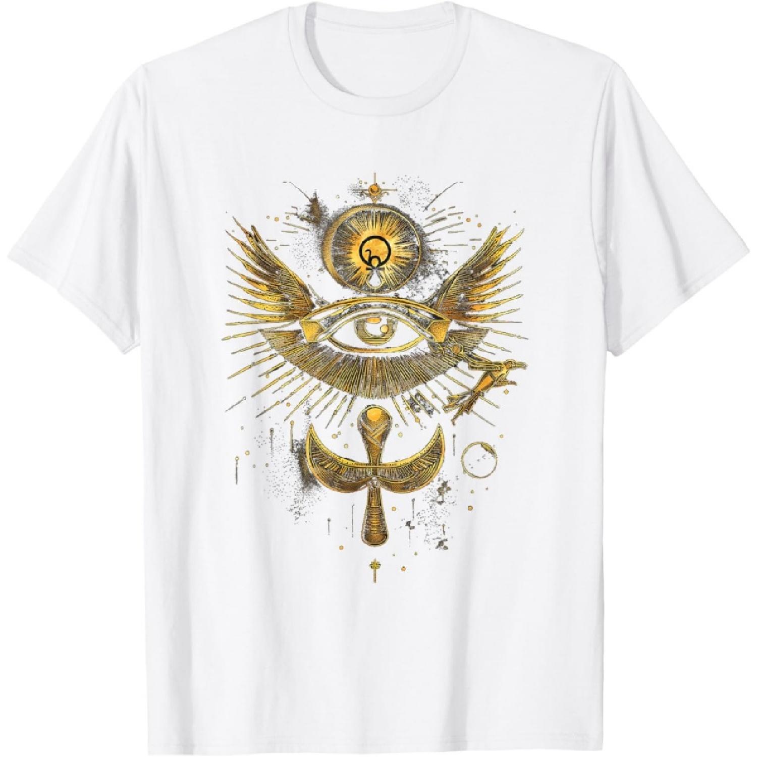 

єгипетське око стародавній фараон сфінкс єгипетська Футболка(35) XXXXXL білий