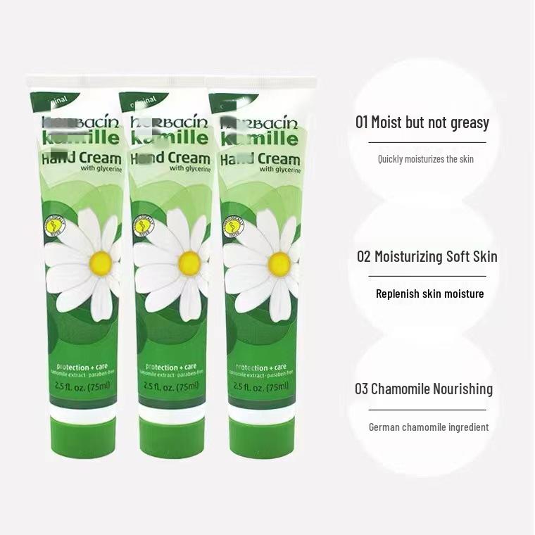 Deutsche Kamille Handcreme 75ml - Feuchtigkeitsspendend, Pflegend, Hydrierend, Aufhellend für zarte Haut (Herbst/Winter, Anti-Rissbildung)