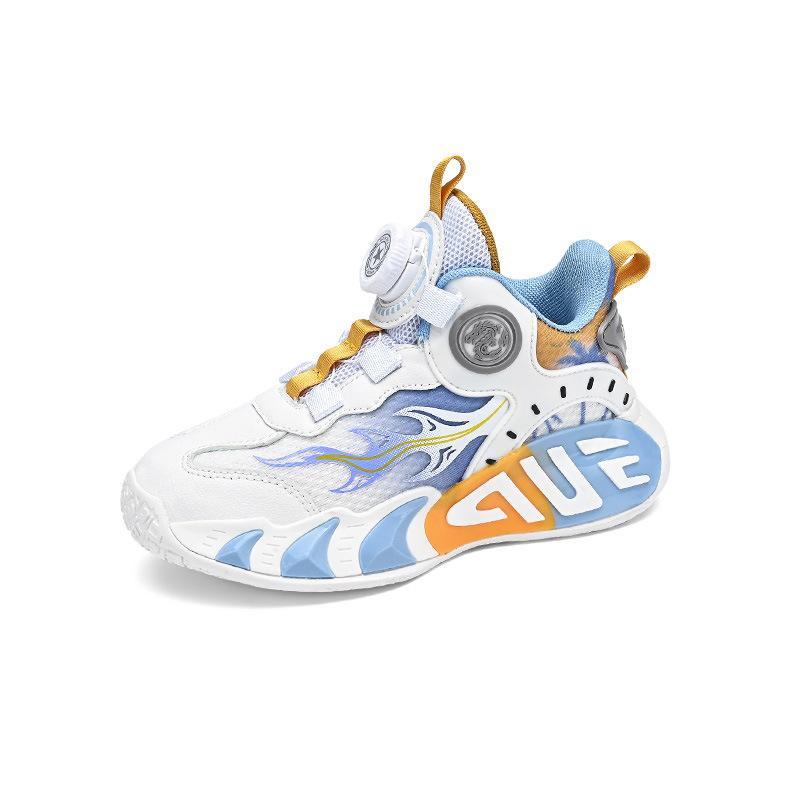Boys and Girls Sports Shoes Children's Basketball Shoes Friction Sound Spring and Summer New Mesh Breathable Lightweight Training Shoes