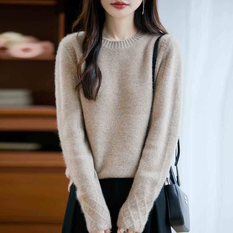 Dámský kašmírový svetr Kašmír Qinghe 30% kašmír 70% vlna podzimní a zimní pulovr hřejivý a módní