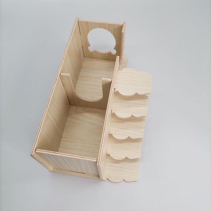 Hamster Wooden House Multi Chamber Small Animal Hideout Hut Chew Cage Toy for Syrian Mice Gerbils Hamster Mouse Dwarf