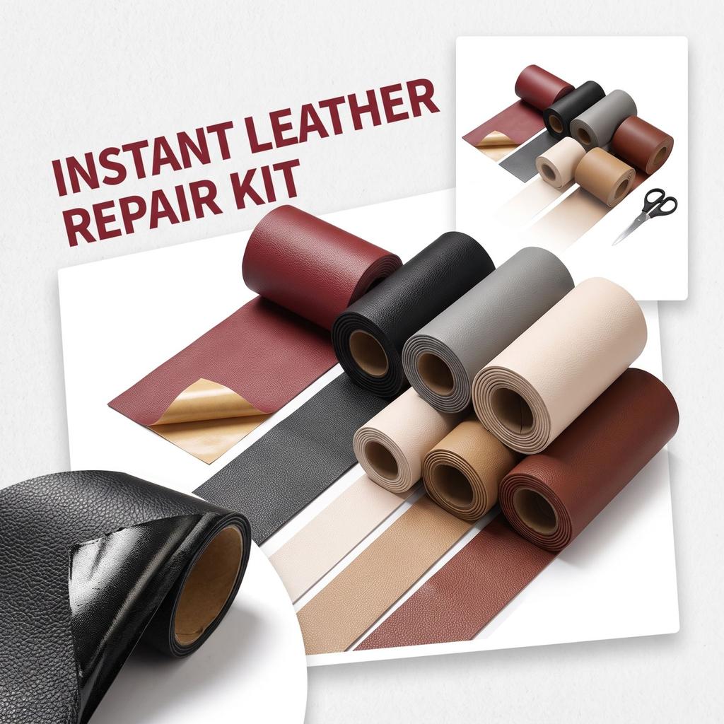 Self-Adhesive Leather Tape Kit - Strong Adhesive Patch for Sofa, Car, Chair, Furniture, Jacket - 30cm Wide 1m Long