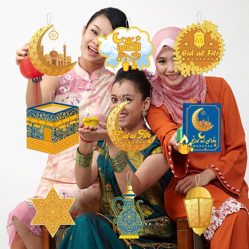 

Исламская Рамадан, Звезда, Луна, Замок, бирка, бумажные принадлежности для вечеринок, высококачественные настенные таблички