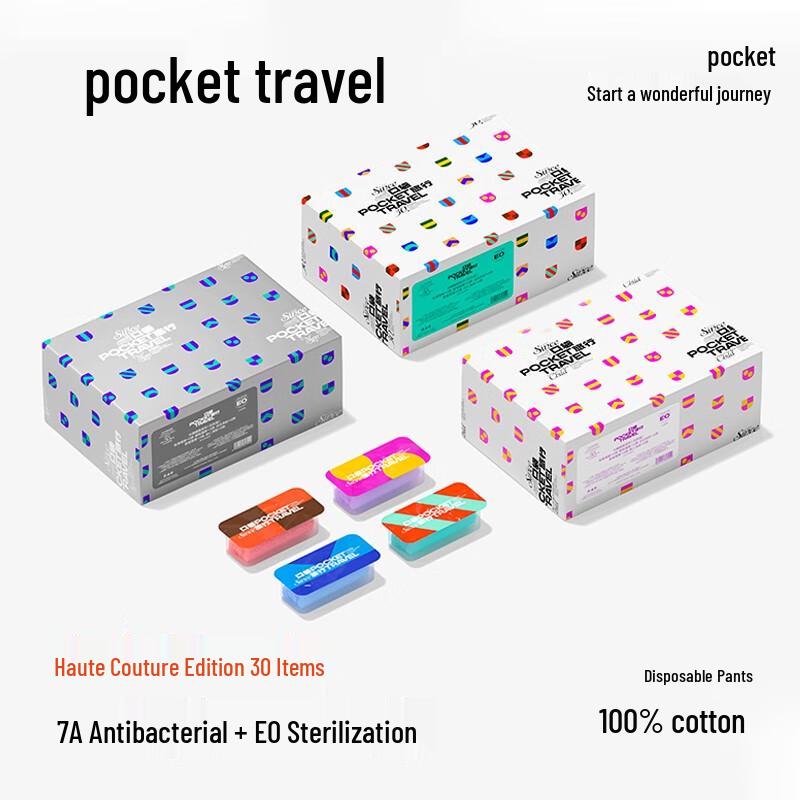 Pocket Travel Women's Disposable Cotton Underwear (30-Pack)