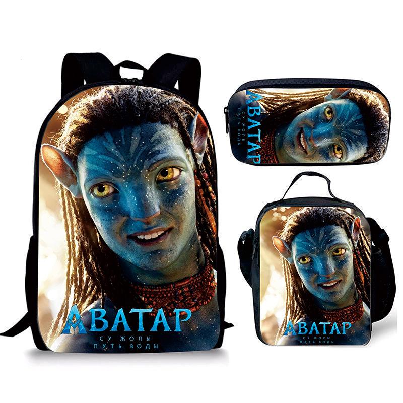Avatar Avatar Basis- en Middelbare School Schooltas Animatie Rugzak Aktetas Etui Drie Delen Set Nieuw Backpack